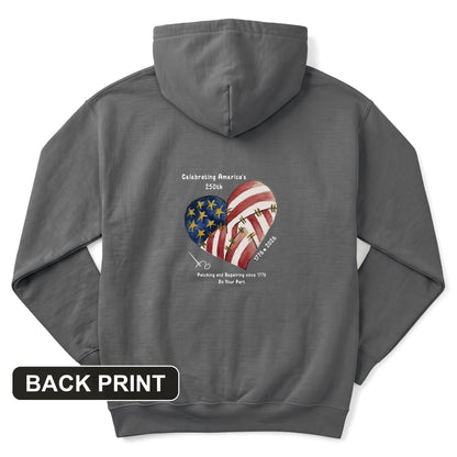 250th Heart Back Print Hoodie
