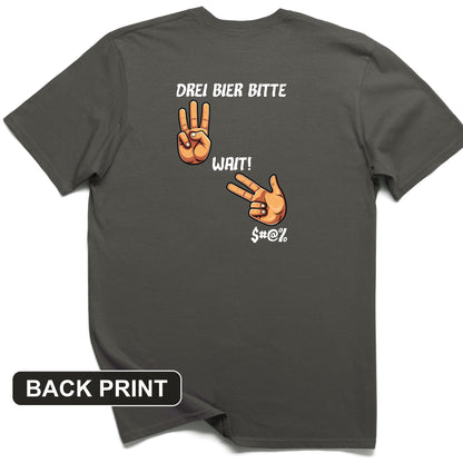 3 Beers Back Print T-Shirt