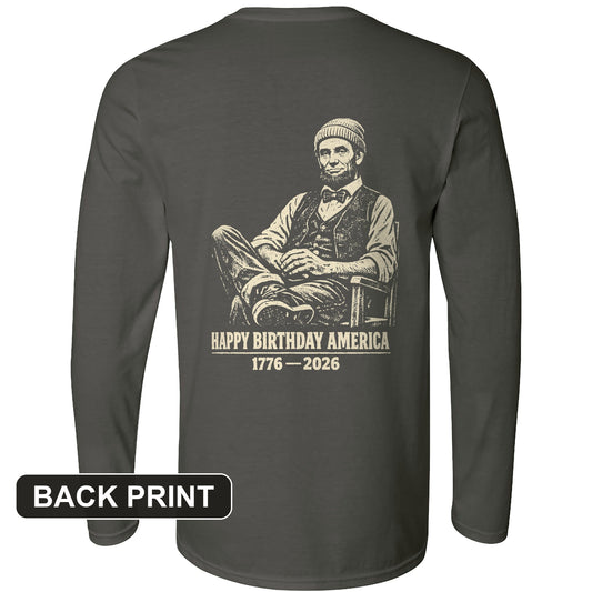 Abe Beanie Back Print Long Sleeve T-Shirt
