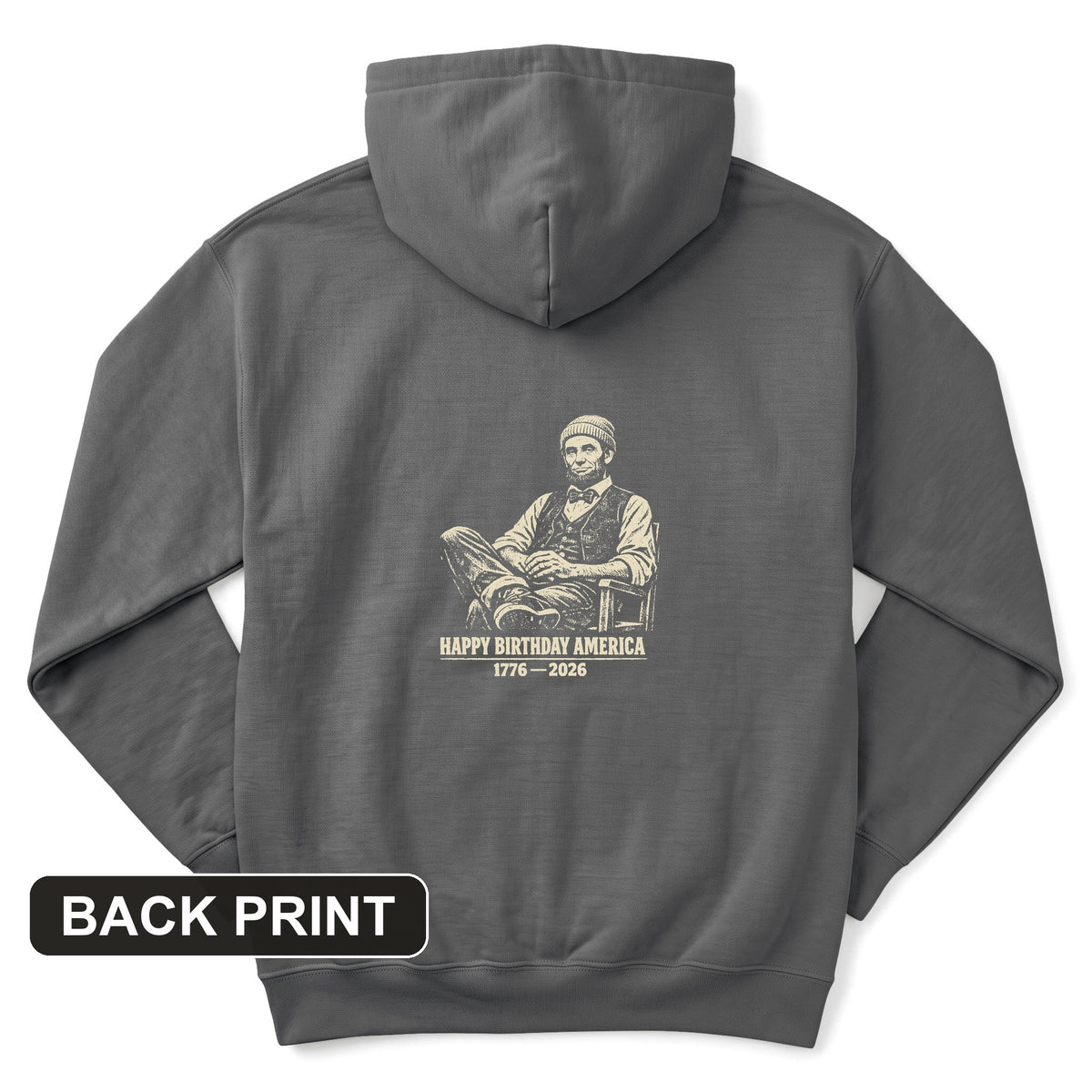 Abe Beanie Back Print Hoodie