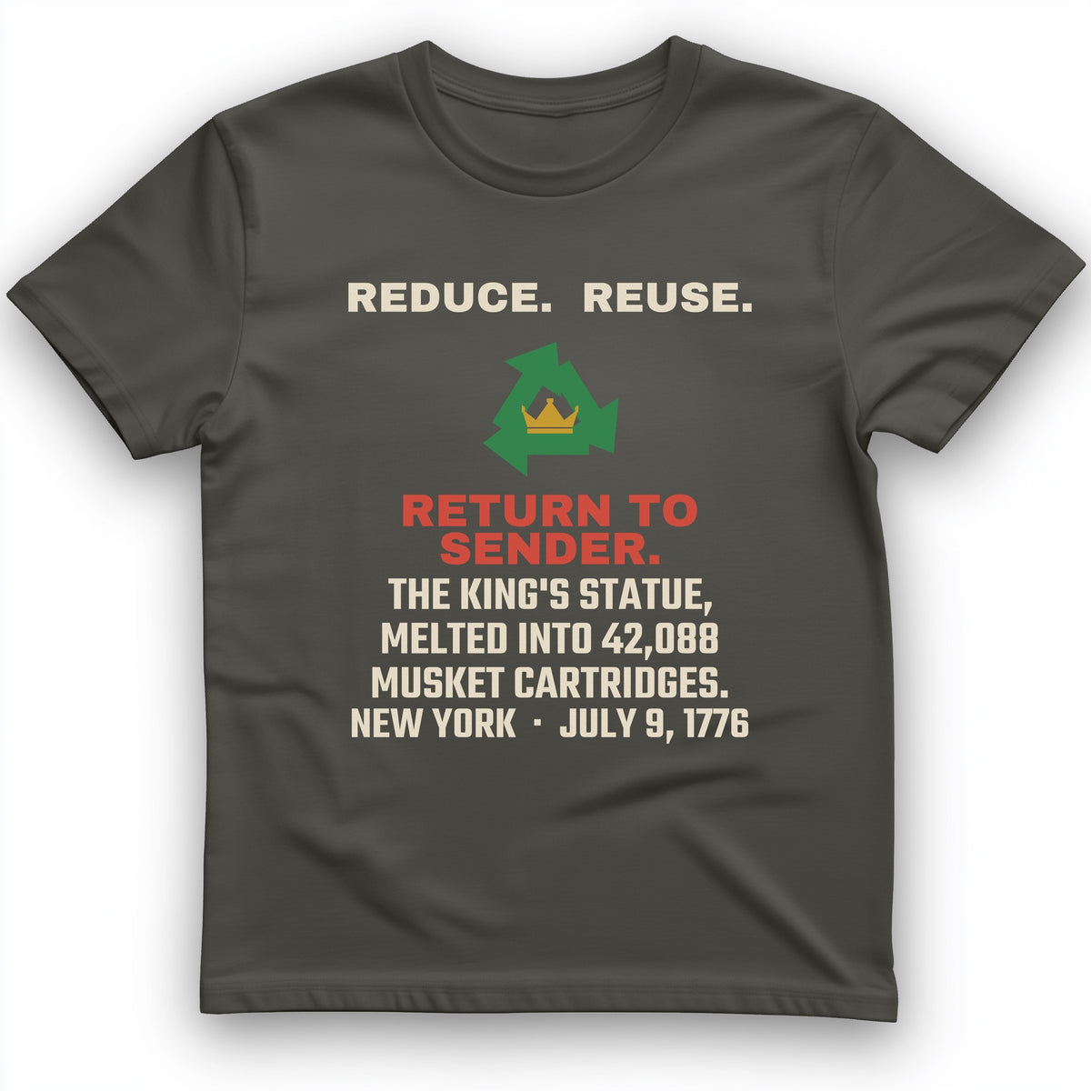 Return To Sender King's Statue 1776 T-Shirt