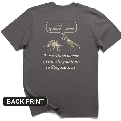 Ancient History T Rex Back Print T-Shirt