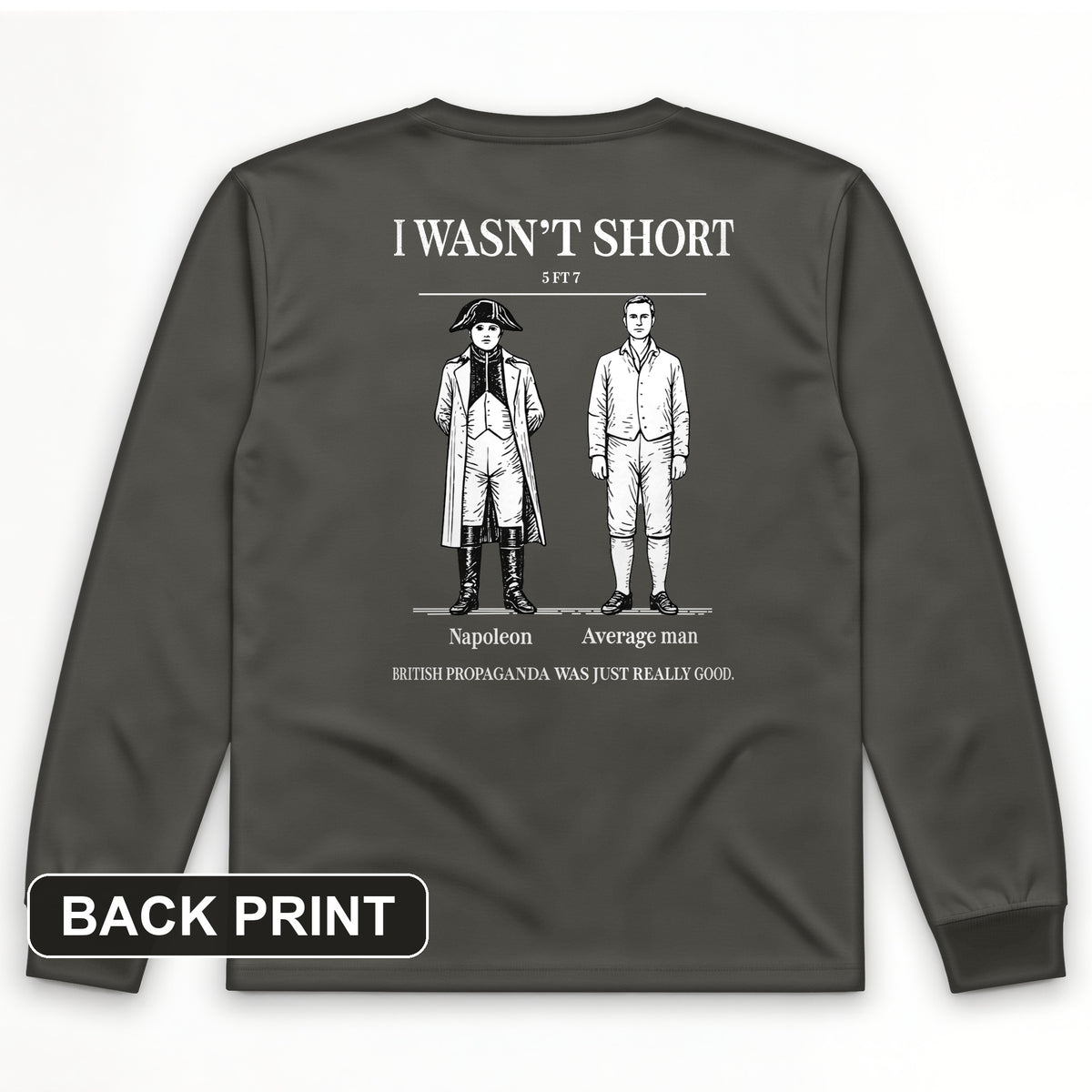 Average Height Back Print Long Sleeve T-Shirt