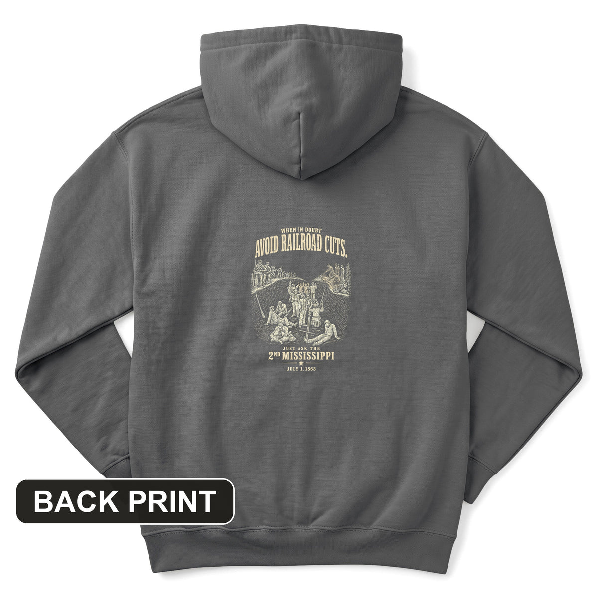 Avoid Railroad Cuts Back Print Hoodie