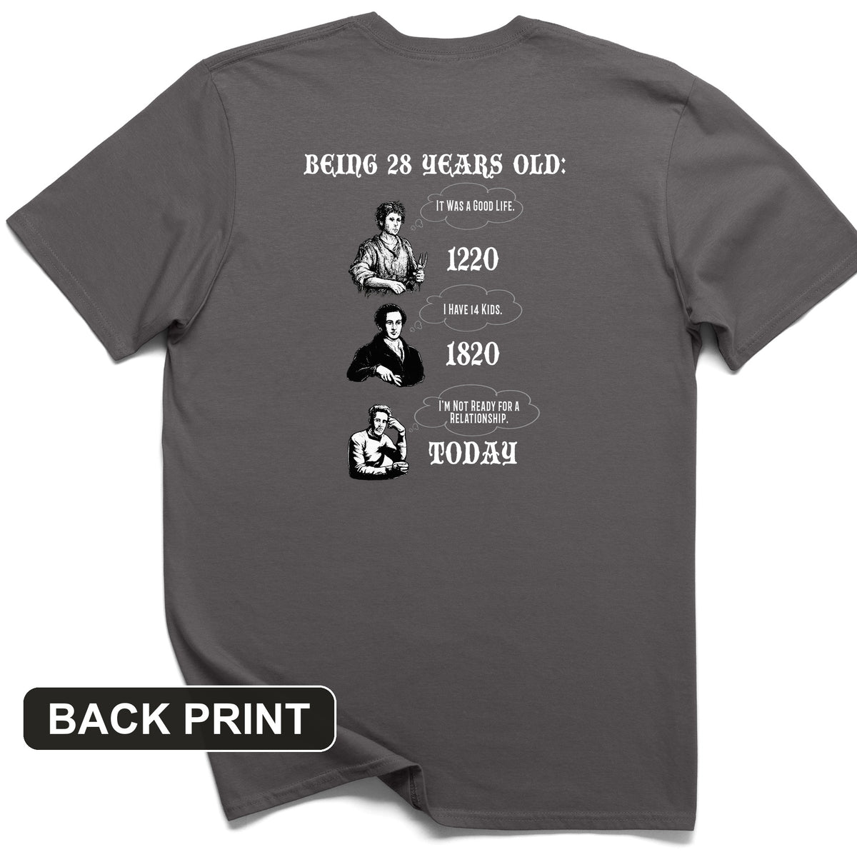 Being 28 Today Back Print T-Shirt