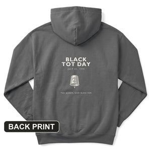 Black Tot Day Back Print Hoodie