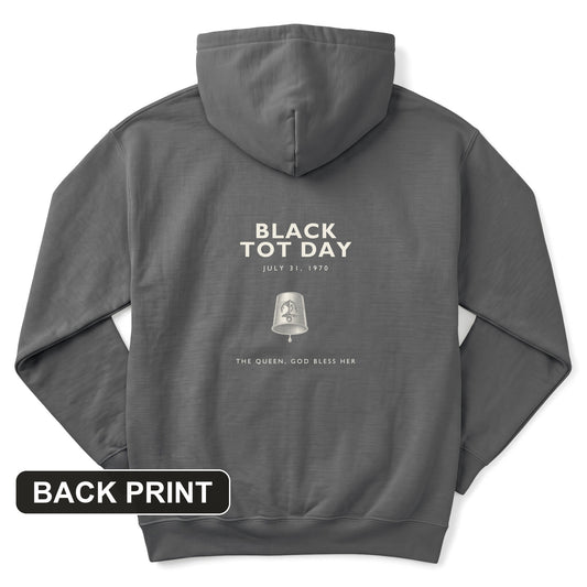 Black Tot Day Back Print Hoodie