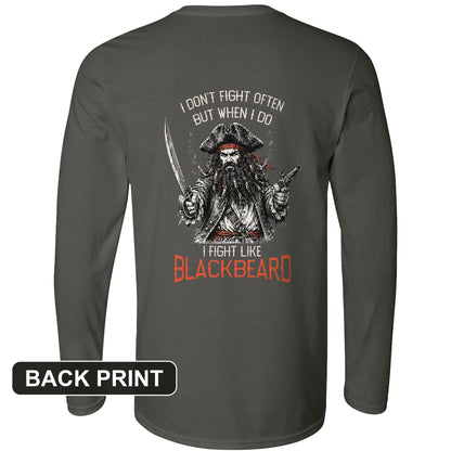 Blackbeard Back Print Long Sleeve T-Shirt
