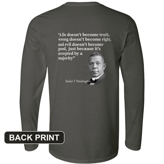 Booker T Washington Back Print Long Sleeve T-Shirt