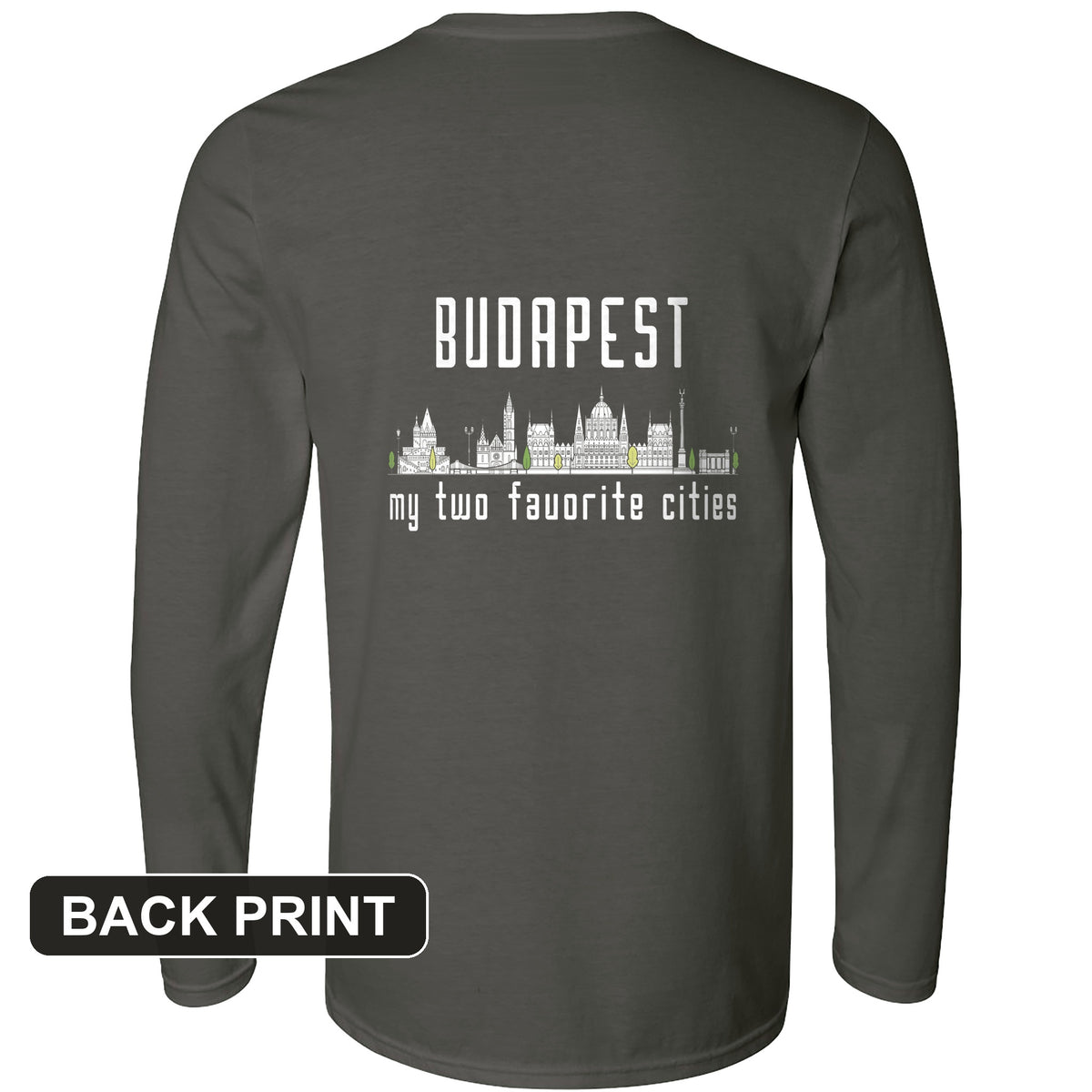 Budapest 2 Back Print Long Sleeve T-Shirt