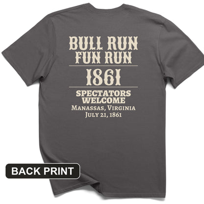 Bull Run Fun Run 1861 Back Print T-Shirt