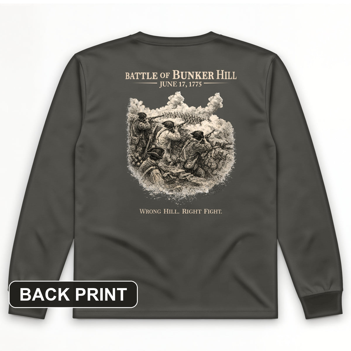 Bunker Hill Back Print Long Sleeve T-Shirt