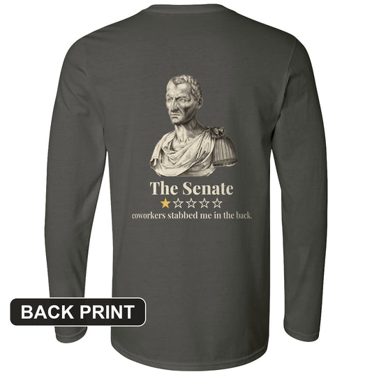 Caesar Senate Review Back Print Long Sleeve T-Shirt