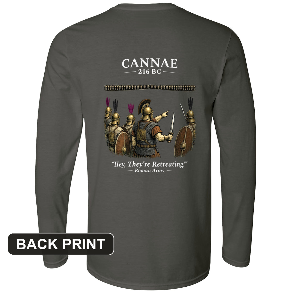Cannae Back Print Long Sleeve T-Shirt