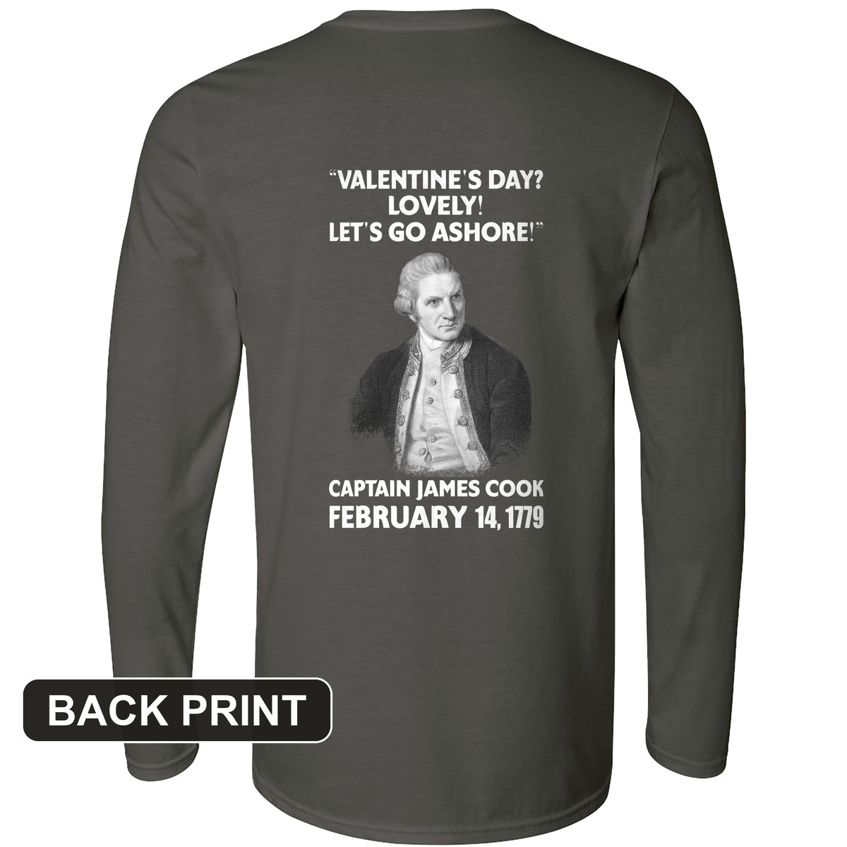 Captain Cook Back Print Long Sleeve T-Shirt