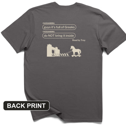 Cassandra Left On Read Back Print T-Shirt