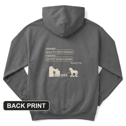 Cassandra Left On Read Back Print Hoodie
