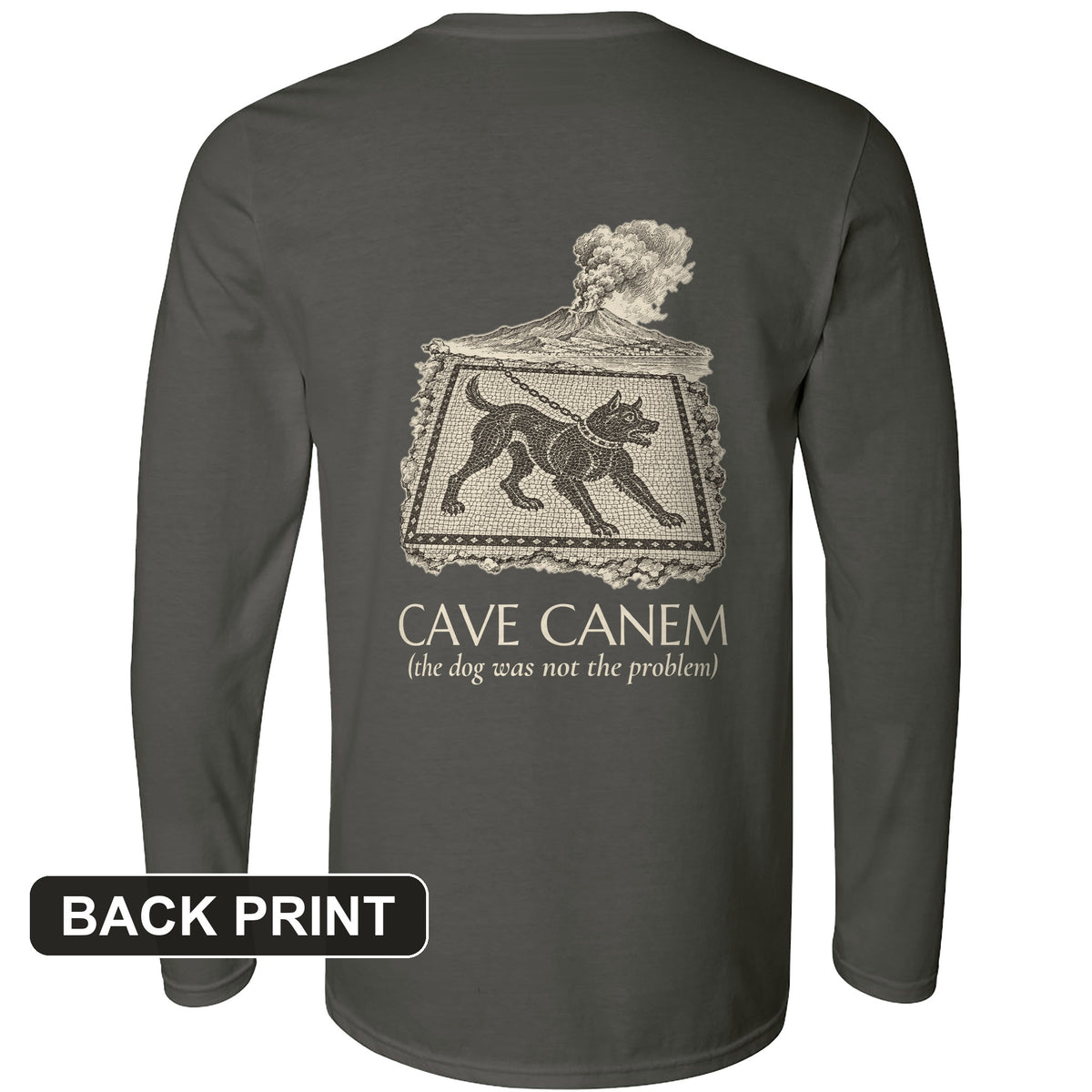 Cave Canem The Dog Was Not The Problem Back Print Long Sleeve T-Shirt