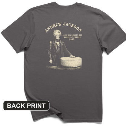 Cheese Wheel Back Print T-Shirt