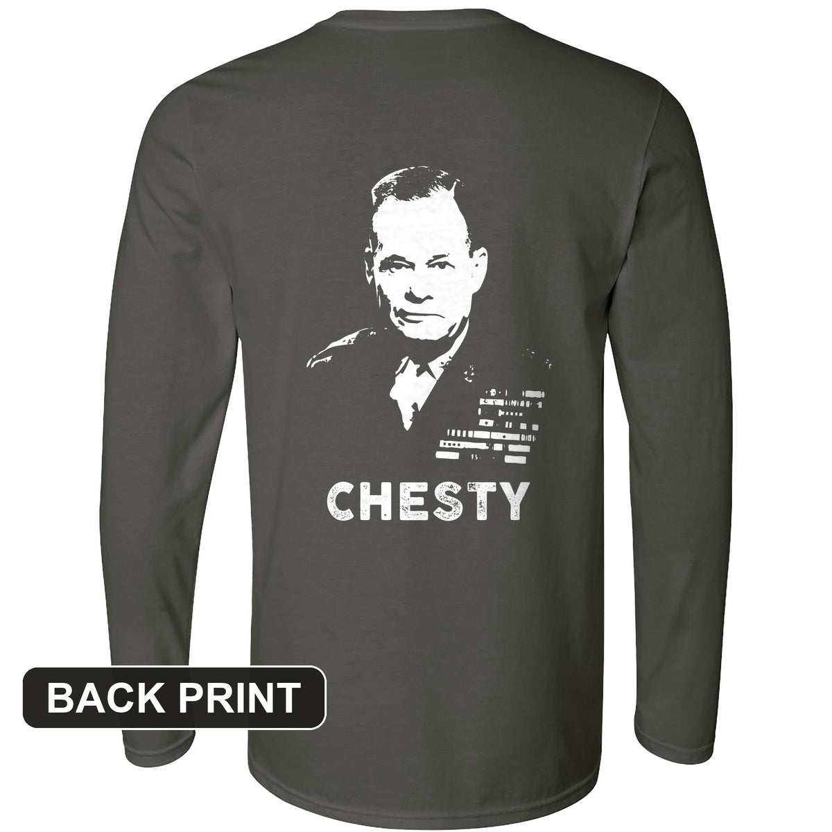 Chesty Puller Back Print Long Sleeve T-Shirt