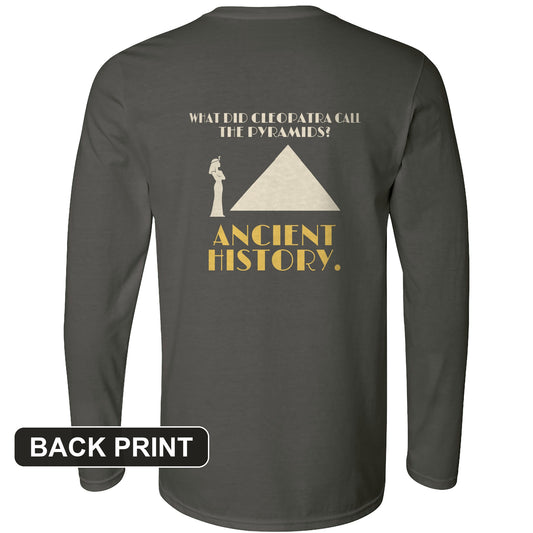 Cleopatra Ancient History Back Print Long Sleeve T-Shirt