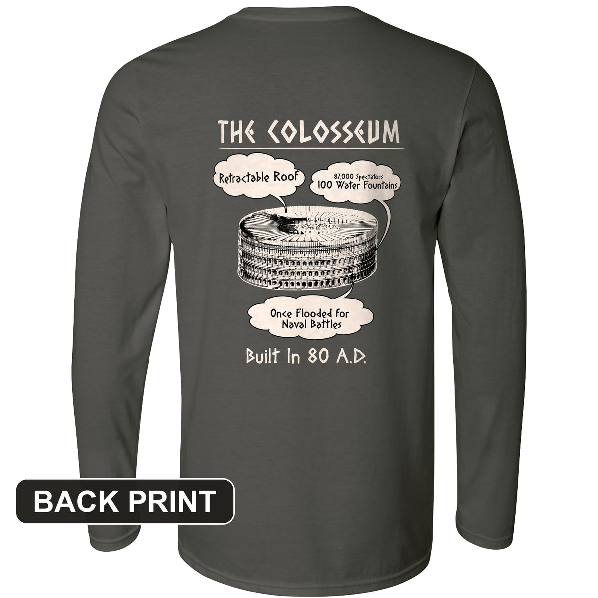 Colosseum Back Print Long Sleeve T-Shirt