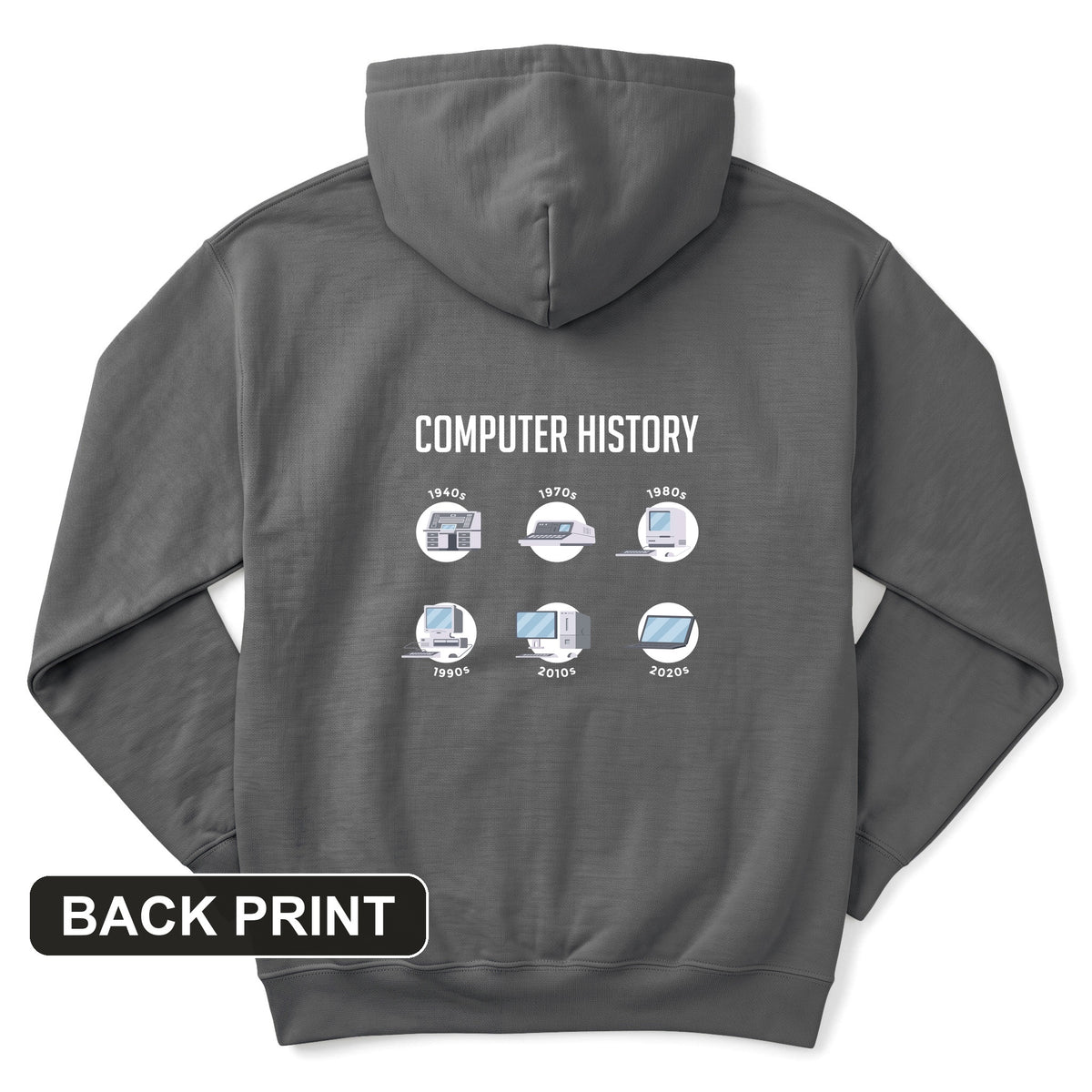 Computer History Back Print Hoodie
