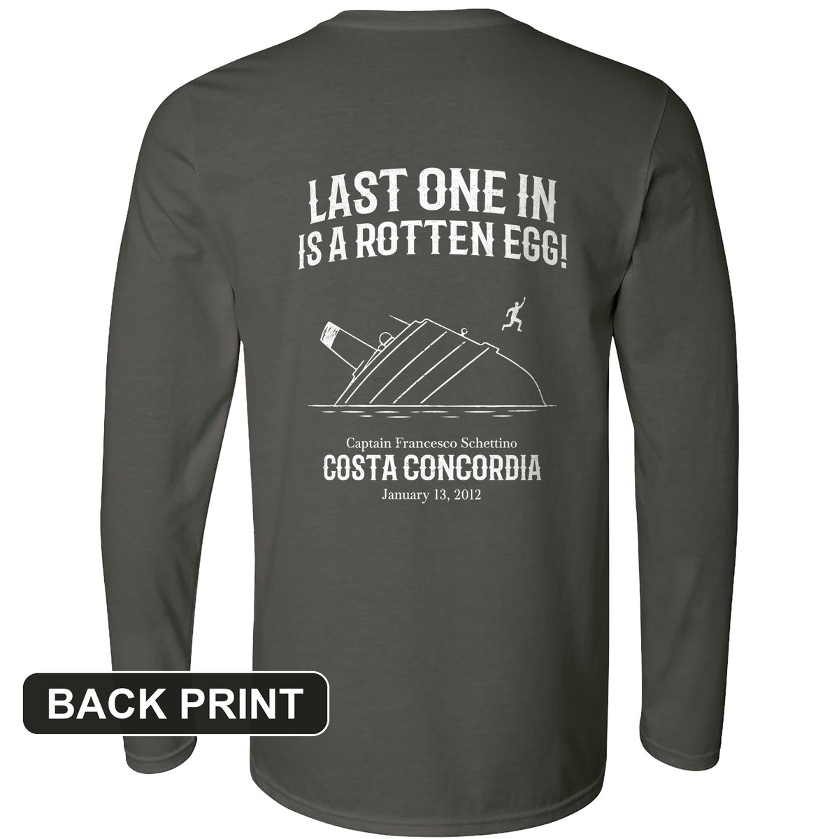 Costa Concordia Back Print Long Sleeve T-Shirt