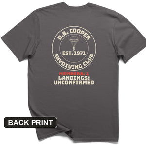 DB Cooper Skydiving Club Back Print T-Shirt