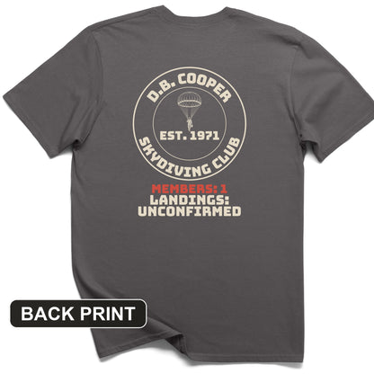 DB Cooper Skydiving Club Back Print T-Shirt