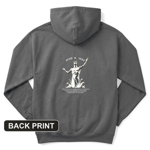 Dday Statue Back Print Hoodie