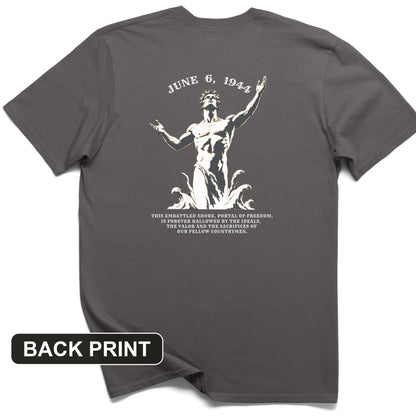 Dday Statue Back Print T-Shirt