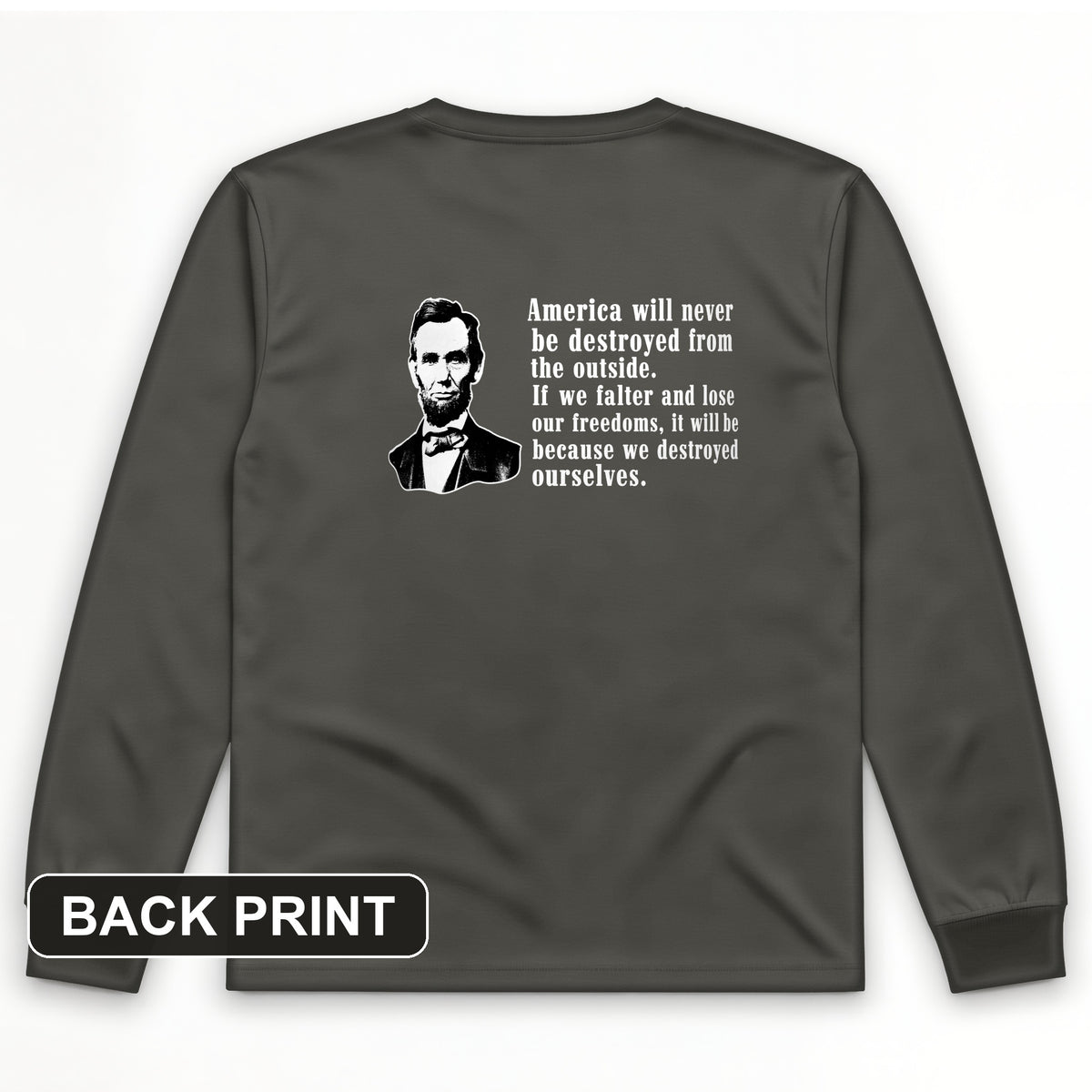 Destroyed Ourselves Lincoln Back Print Long Sleeve T-Shirt