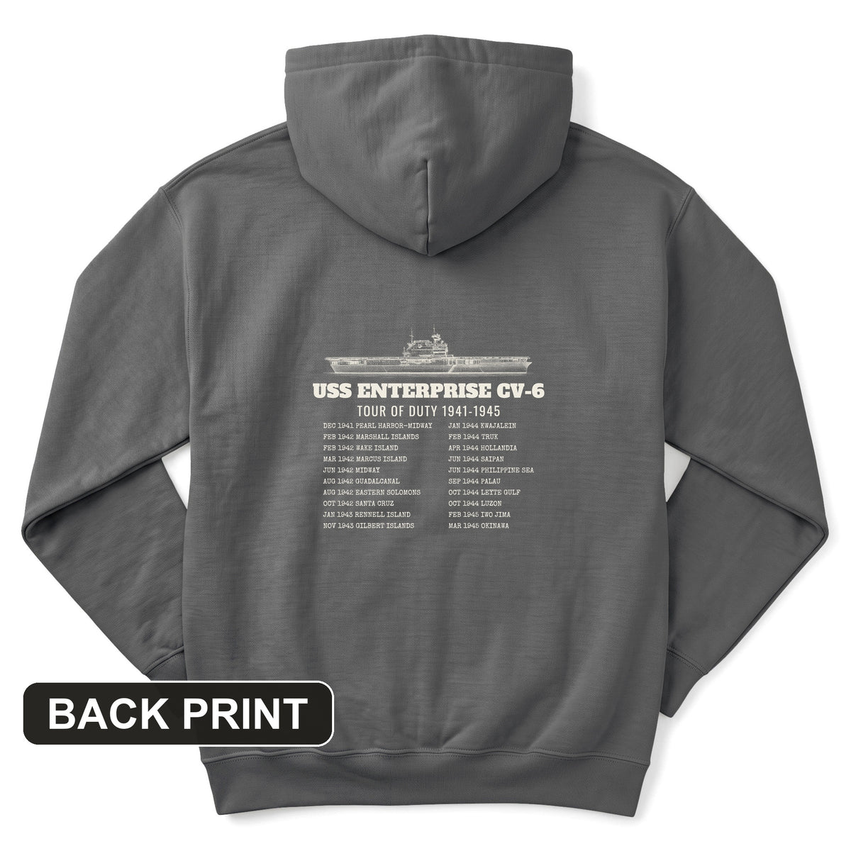 Enterprise Tour Of Duty Back Print Hoodie