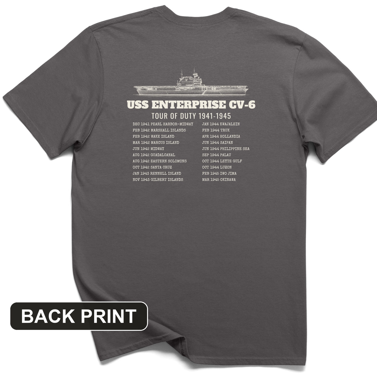 Enterprise Tour Of Duty Back Print T-Shirt