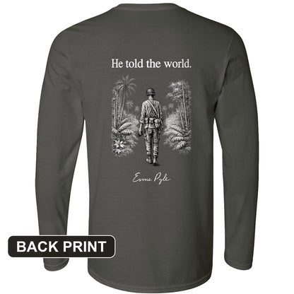 Ernie Pyle Back Print Long Sleeve T-Shirt