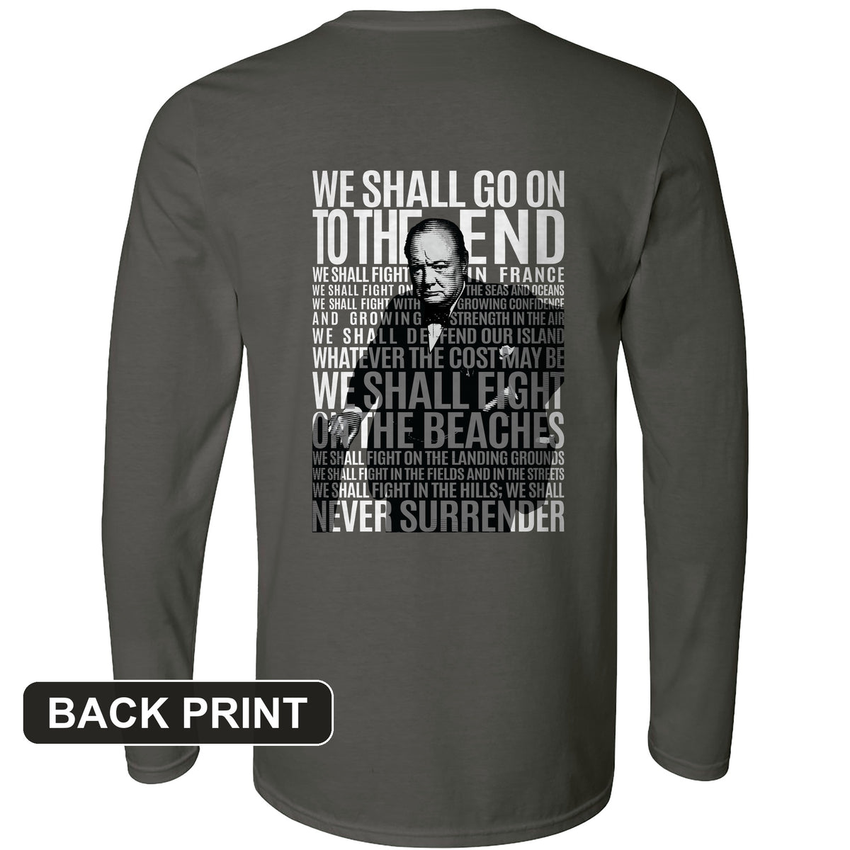 Fight On The Seas And Beaches Back Print Long Sleeve T-Shirt
