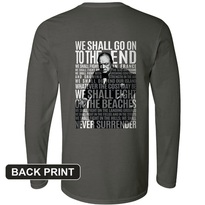 Fight On The Seas And Beaches Back Print Long Sleeve T-Shirt