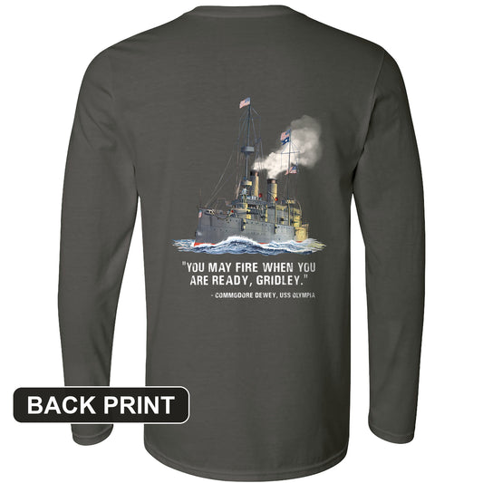 Fire When Ready Back Print Long Sleeve T-Shirt