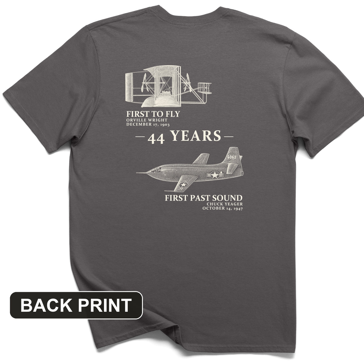 First To Fly - First Past Sound Back Print T-Shirt