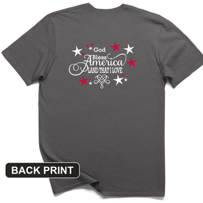 God Bless America Back Print T-Shirt