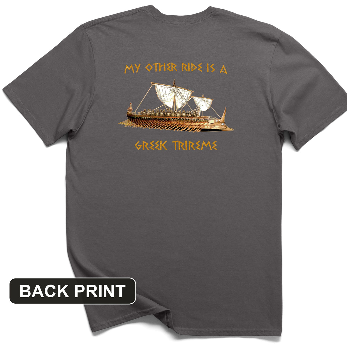 Greek Trireme Back Print T-Shirt
