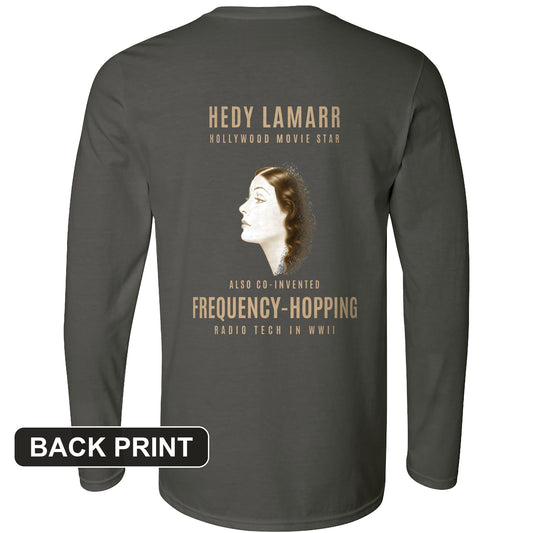 Hedy Lamarr Back Print Long Sleeve T-Shirt
