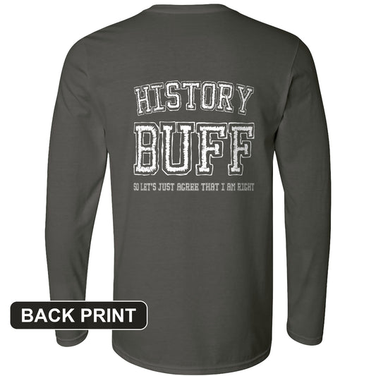 History Buff Back Print Long Sleeve T-Shirt
