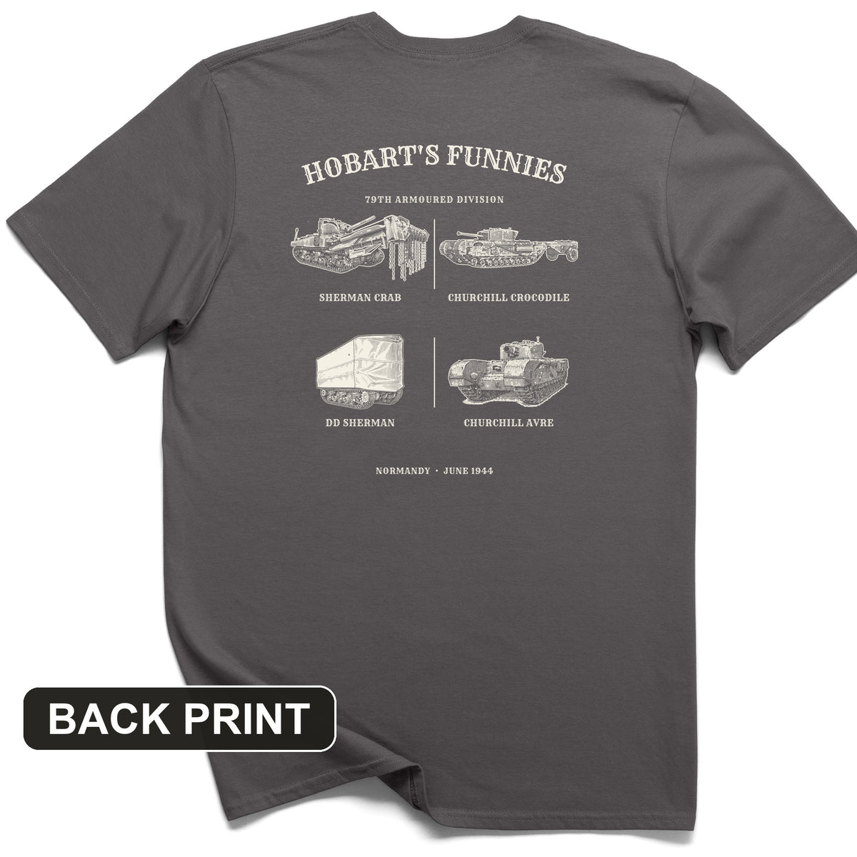 Hobart's Funnies Back Print T-Shirt