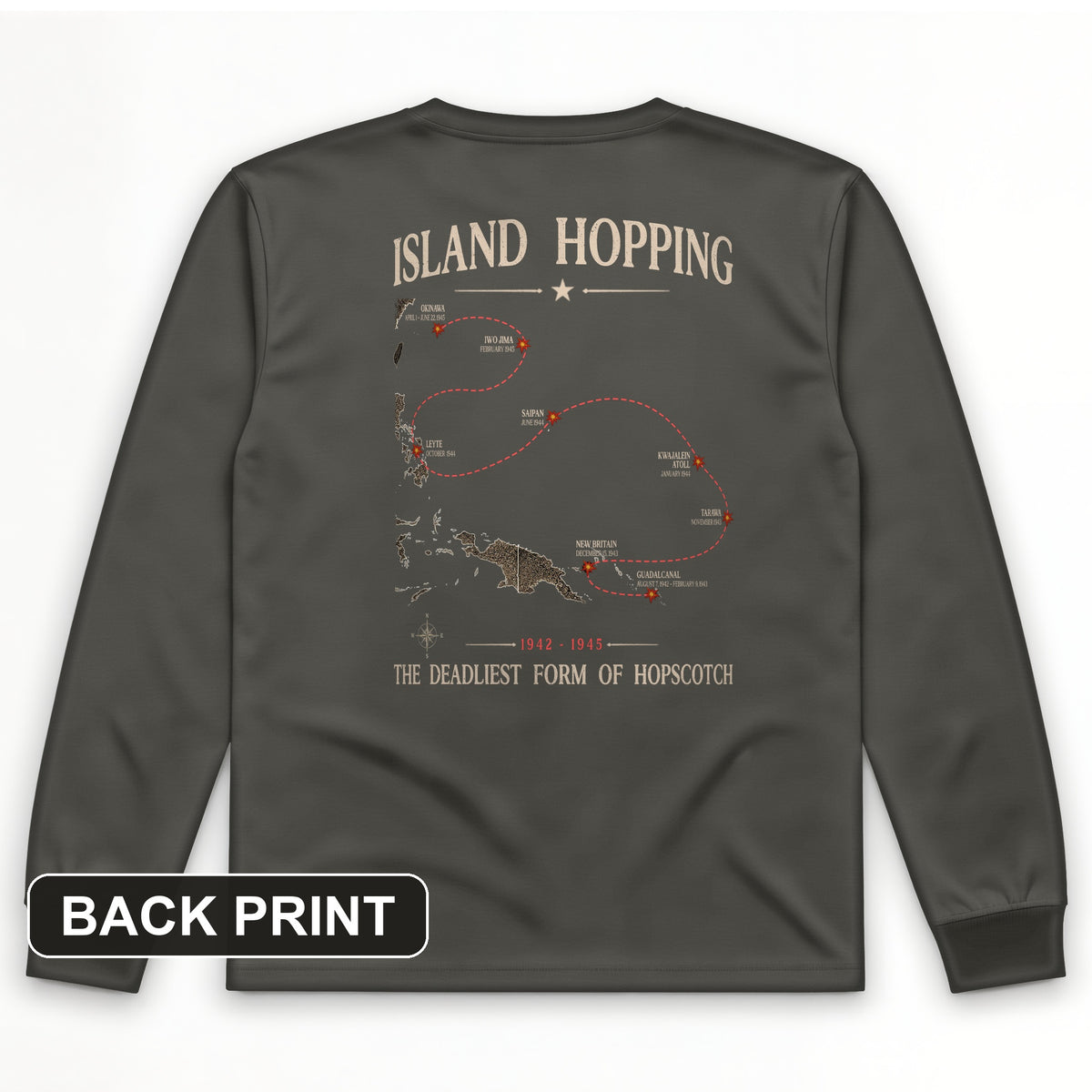 Island Hopping Back Print Long Sleeve T-Shirt