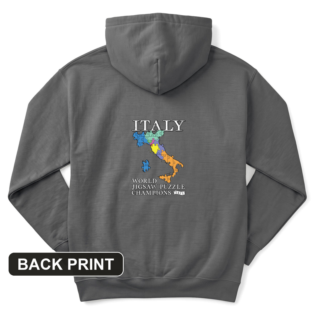 Italy Jigsaw Puzzle Back Print Hoodie