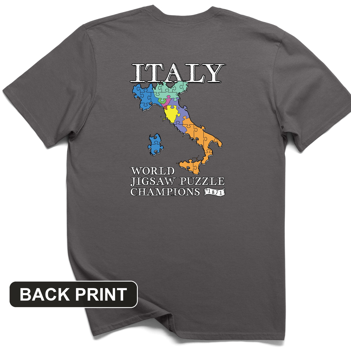 Italy Jigsaw Puzzle Back Print T-Shirt
