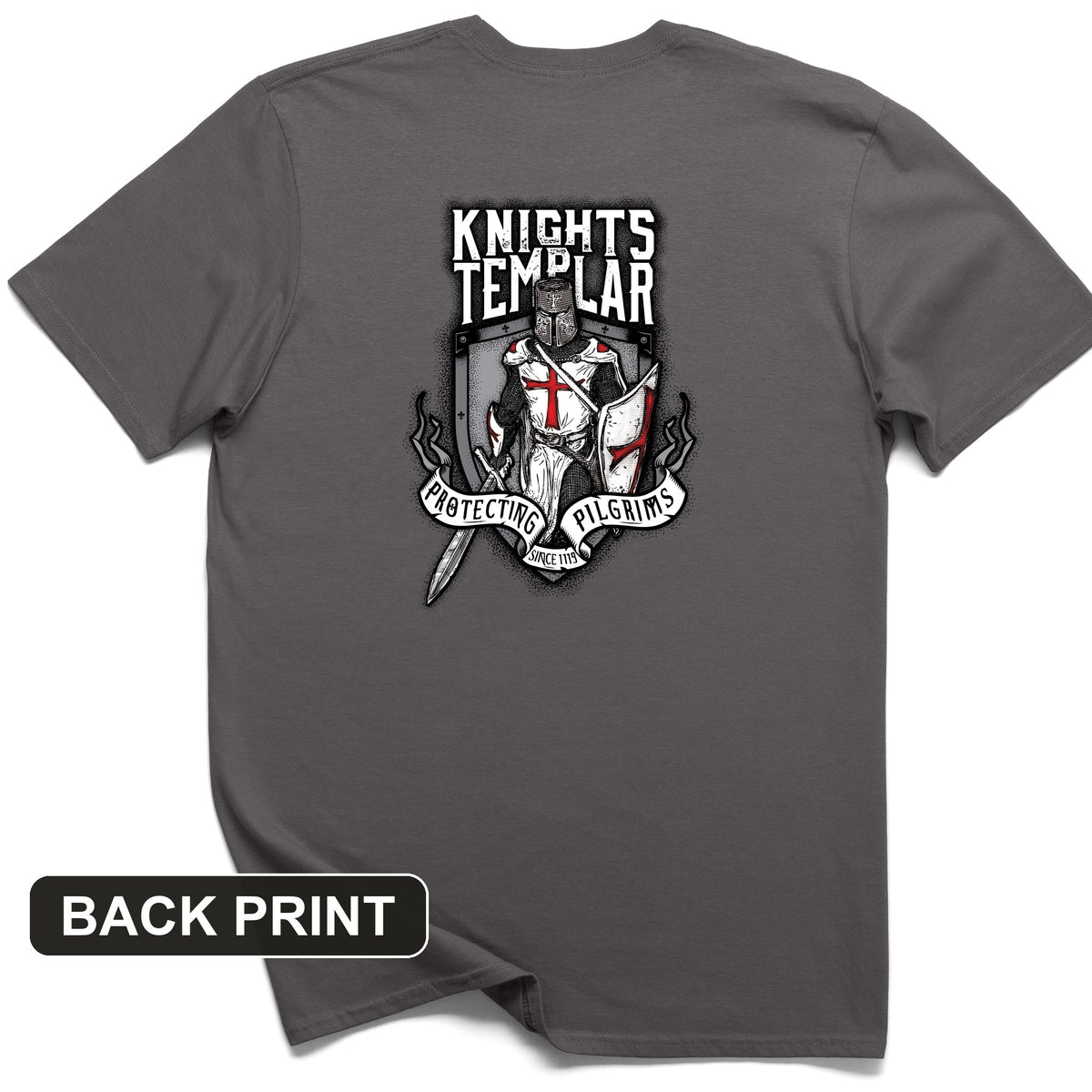 Knights Templar Back Print T-Shirt