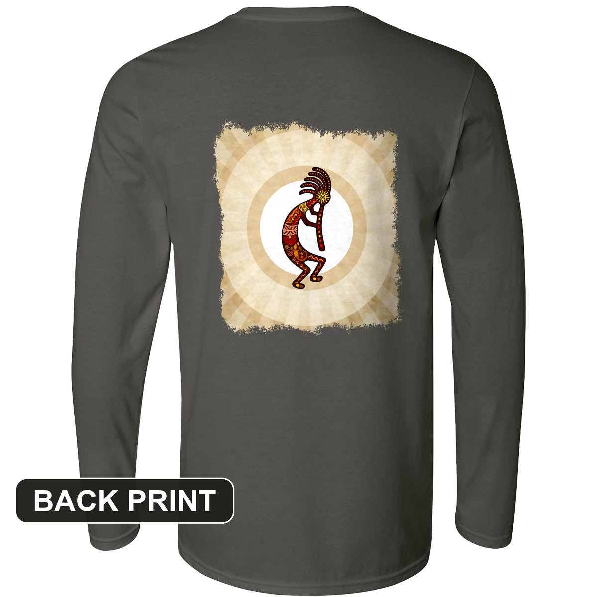 Kokopelli Back Print Long Sleeve T-Shirt
